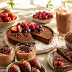 Desserts au chocolat pour les beaux jours avec fruits frais, mousse, verrines et glace au chocolat